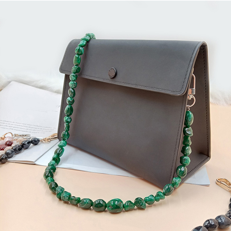 60cm DIY Austauschbare Tasche Griff Perle praktisch Kette Tasche Zubehör Handtasche Gurt Alle-spiel Acryl Schulter Taschen gürtel