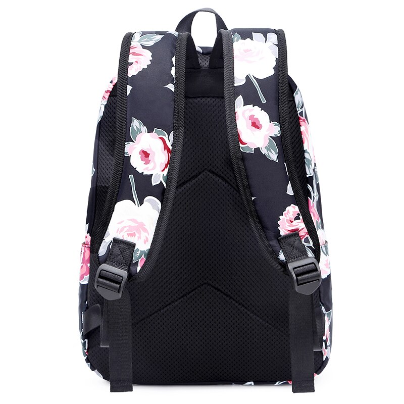 Aosbos 3 stks/set Afdrukken Canvas Schooltassen voor Tienermeisjes Bloemenprint Rugzakken Vrouwelijke Schooltas mochila escolar