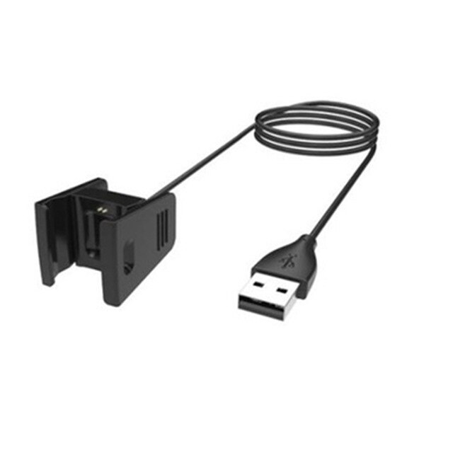 Vervangbare Usb Lader Voor Fitbit Lading 3 4 Smart Armband Usb-oplaadkabel Voor Fitbit Polsbandje Dock Adapter 55/100Cm: Black 1m