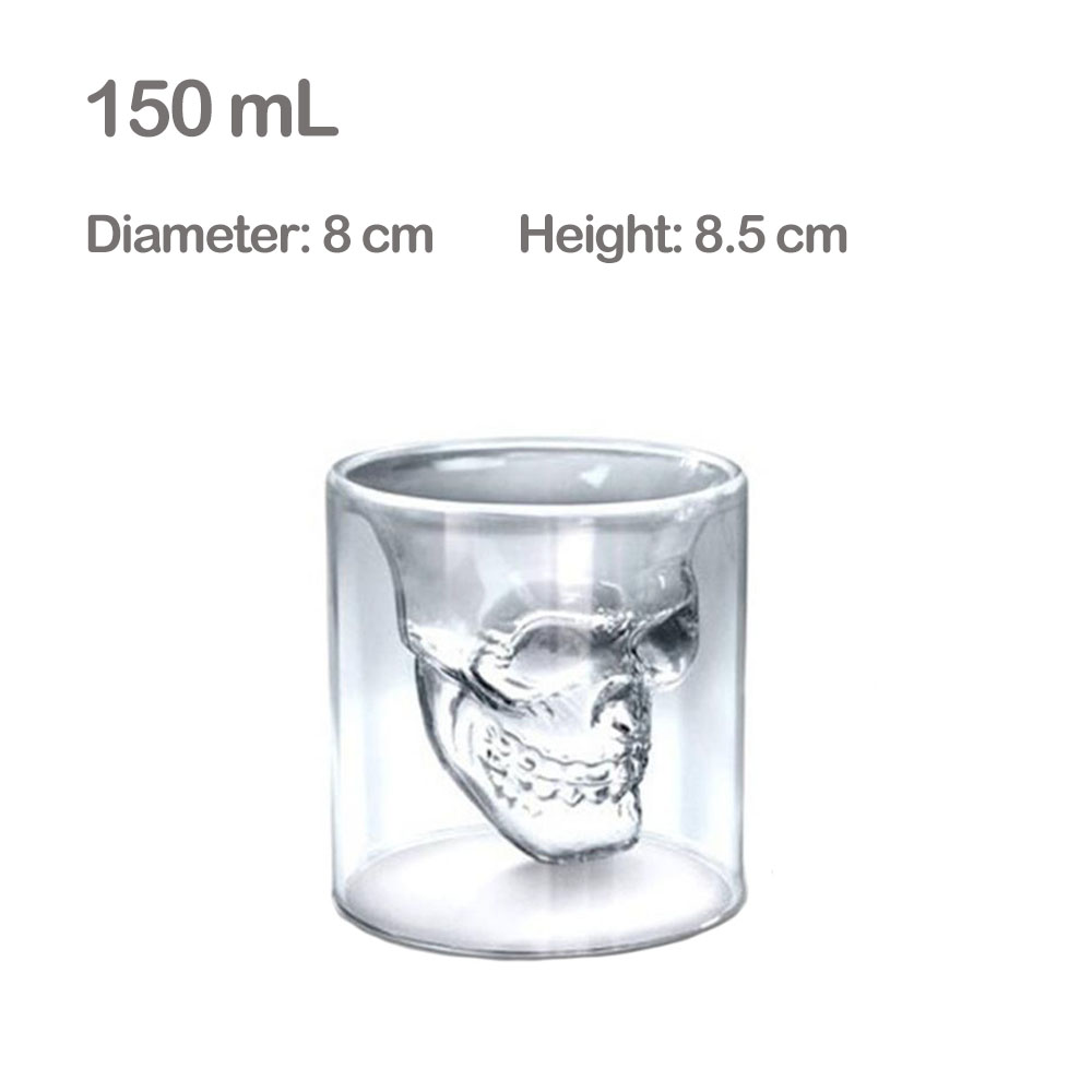 125ML 350ML 550ML 1000ML Vodka Bottle Skull Bottles Gothic Wine Vodka Decanter Glass Flagon: 150ml