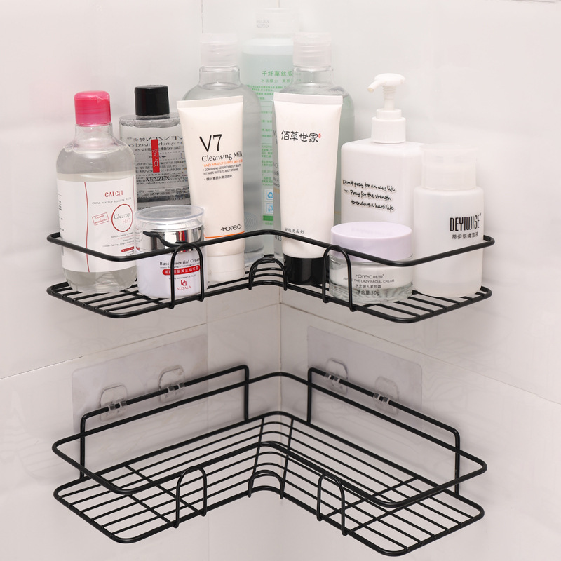 Badkamer Keuken Hoek Rack Douche Rack Ijzer Shampoo Opbergrek Beugel Driehoek Rack Met Zuignap Badkamer Accessorie1pc