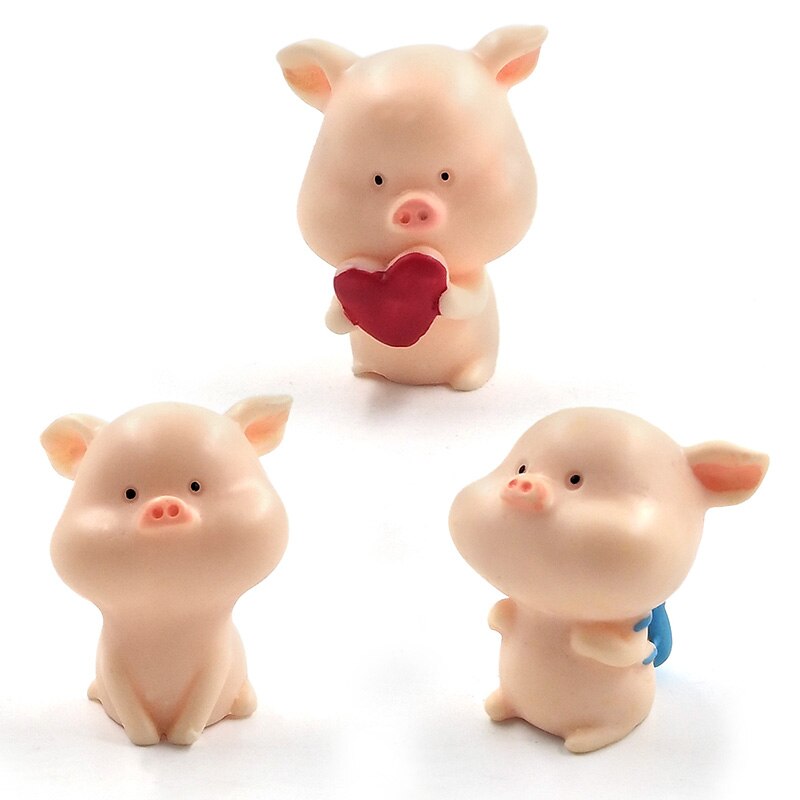 Hars Ambachtelijke mini Leuk Varken beeldje Dier Model Mos micro landschap home decor miniatuur fairy tuin decoratie accessoires