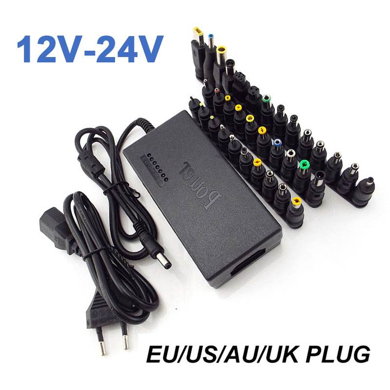 AC A DC 12V 15v 16v 18v 19v 24V Adattatore universale regolabile per caricabatterie Convertitore DC 96W per PC Laptop Eu US UK AU v
