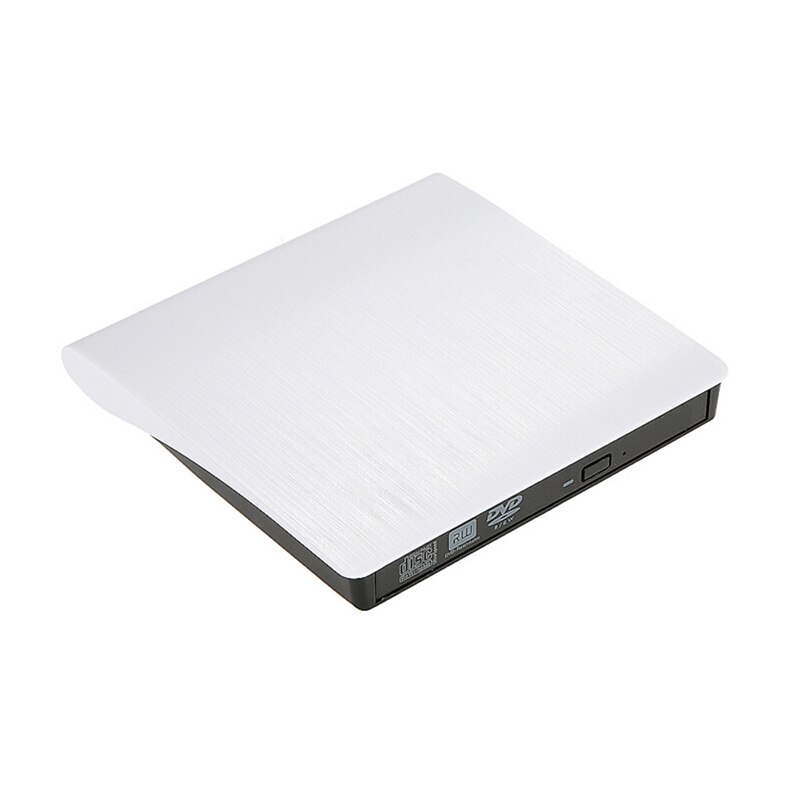 Yiyayo usb 2.0 dvd rw-brænderforfatter ekstern cd-drev optisk drevlæser portatil cd-rom-afspiller til hp laptop macbook imac: Hvid