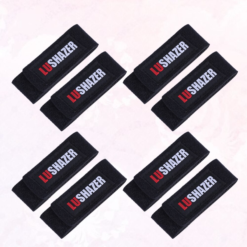 8pcs Fishing Rod Wrap Bundle Elastic Fishing Rod Fastening Strap Belts Rod Tie Fish Tackle for Fishing Outdoor Outside (Black)