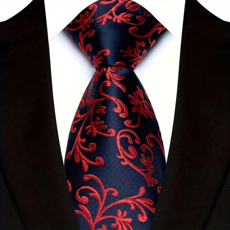 Corbata de lujo de 8CM para hombre, corbatas florales de Cachemira para hombre, novio, corbata tejida Jacquard, accesorios para de boda y negocios: Gris oscuro