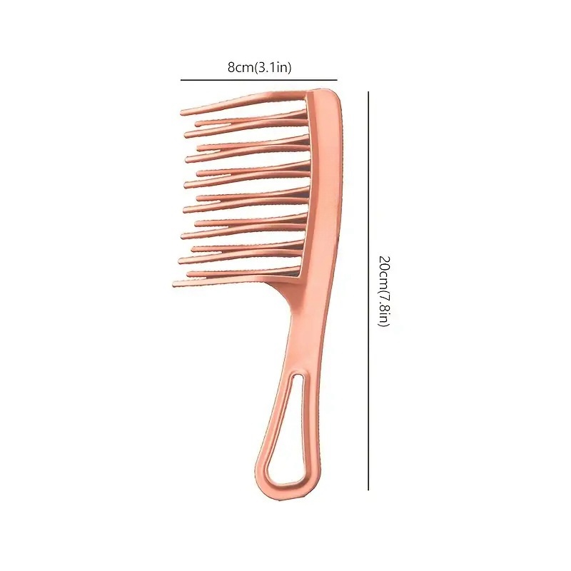Peigne à dents grandes à Double rangée pour femmes, spécial permanente, bouclé, en plastique, grand peigne de coiffure long et moelleux