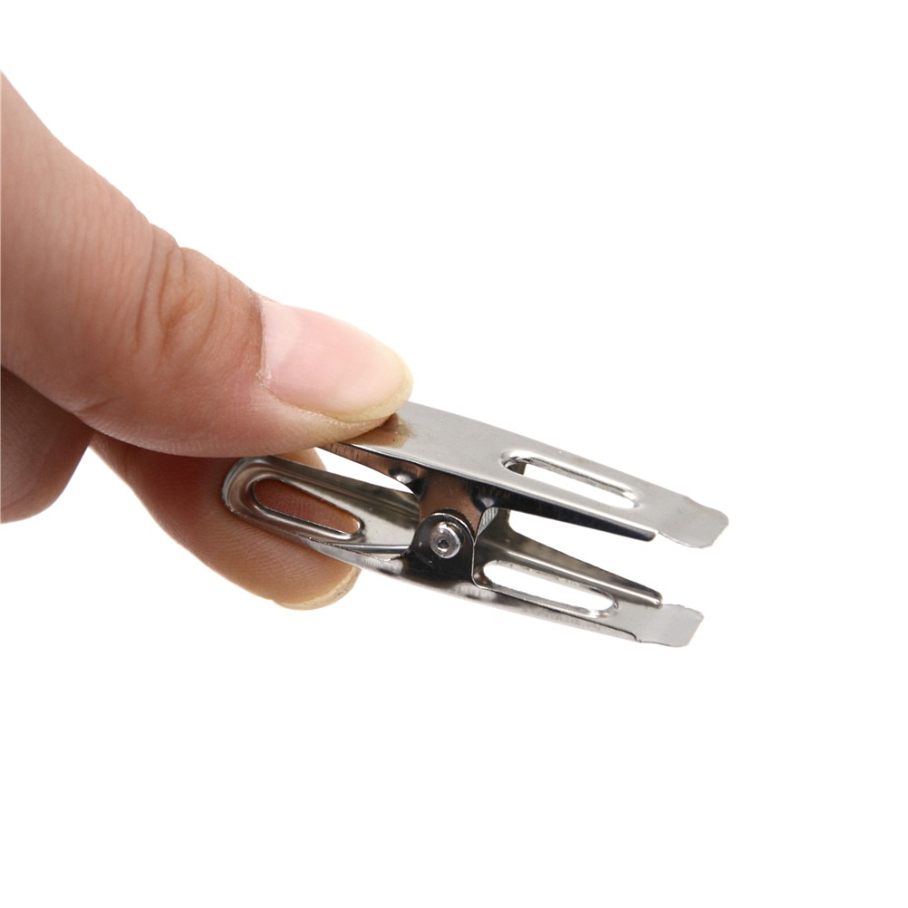 20 Pcs/Lot Stainless Steel Clothes Pegs File Metal Clips For Coat Pants Laundry Drying Hanger Rack Washing Food Sealing Clip
