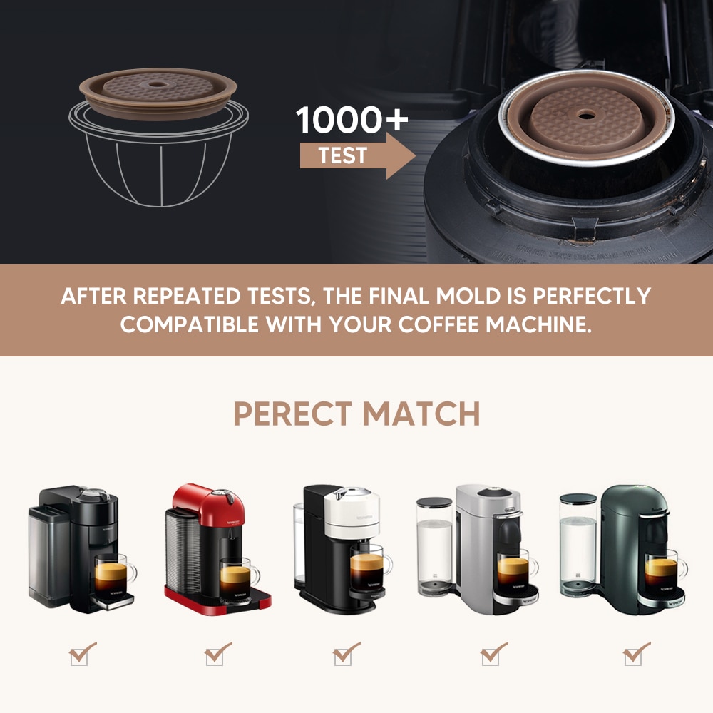 Food Grade Silicone Reusable LId/ Cover for Veruto Coffee Capsule for Vertuoline Machine Fit for 40ml 150ml 230ml Original icafi