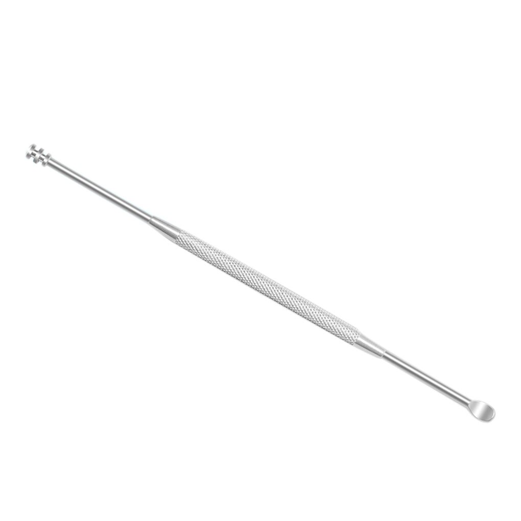 1Pc Double-Ended Rvs Spiraal Oor Pick Lepel Oor Wax Verwijderen Cleaner Oor Tool Multi-Functie draagbare: Default Title
