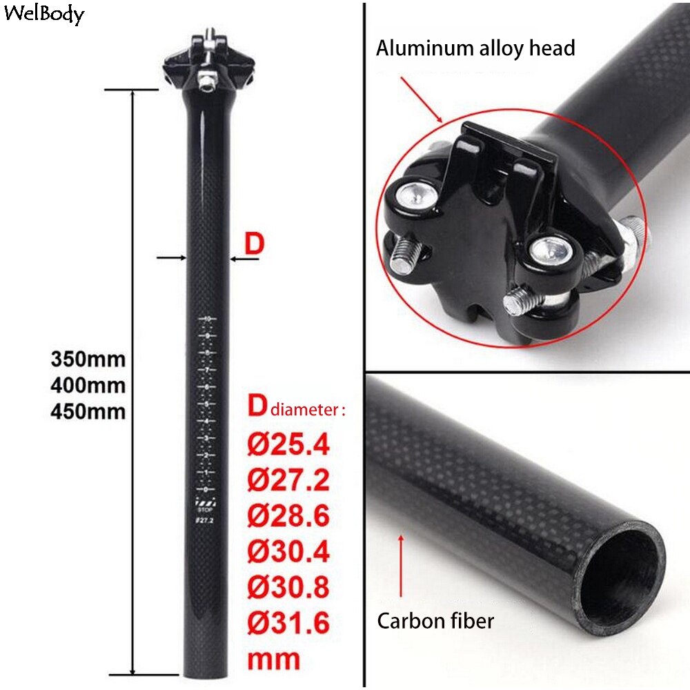 Volledig carbon mtb zadelpen zadelpen racefiets zadelpen mountainbike zadelpenverlenging zadelpenbuis zadelpen