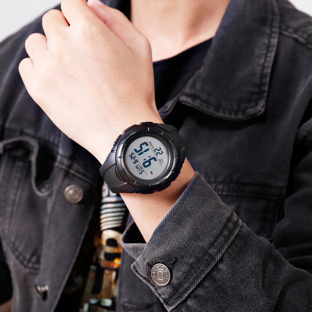 Skmei outdoor sport herenhorloge digitaal polshorloge led  pu 50m waterdicht datum week 12/24 uur klok herenhorloge grote wijzerplaat 1535