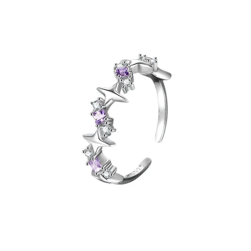 Kpop-Bague ouverte en forme de cœur pour femmes et filles, matiques de couple, rose, étoile, luxe, mariage, fête, de bijoux, Y2K, 2024: Black
