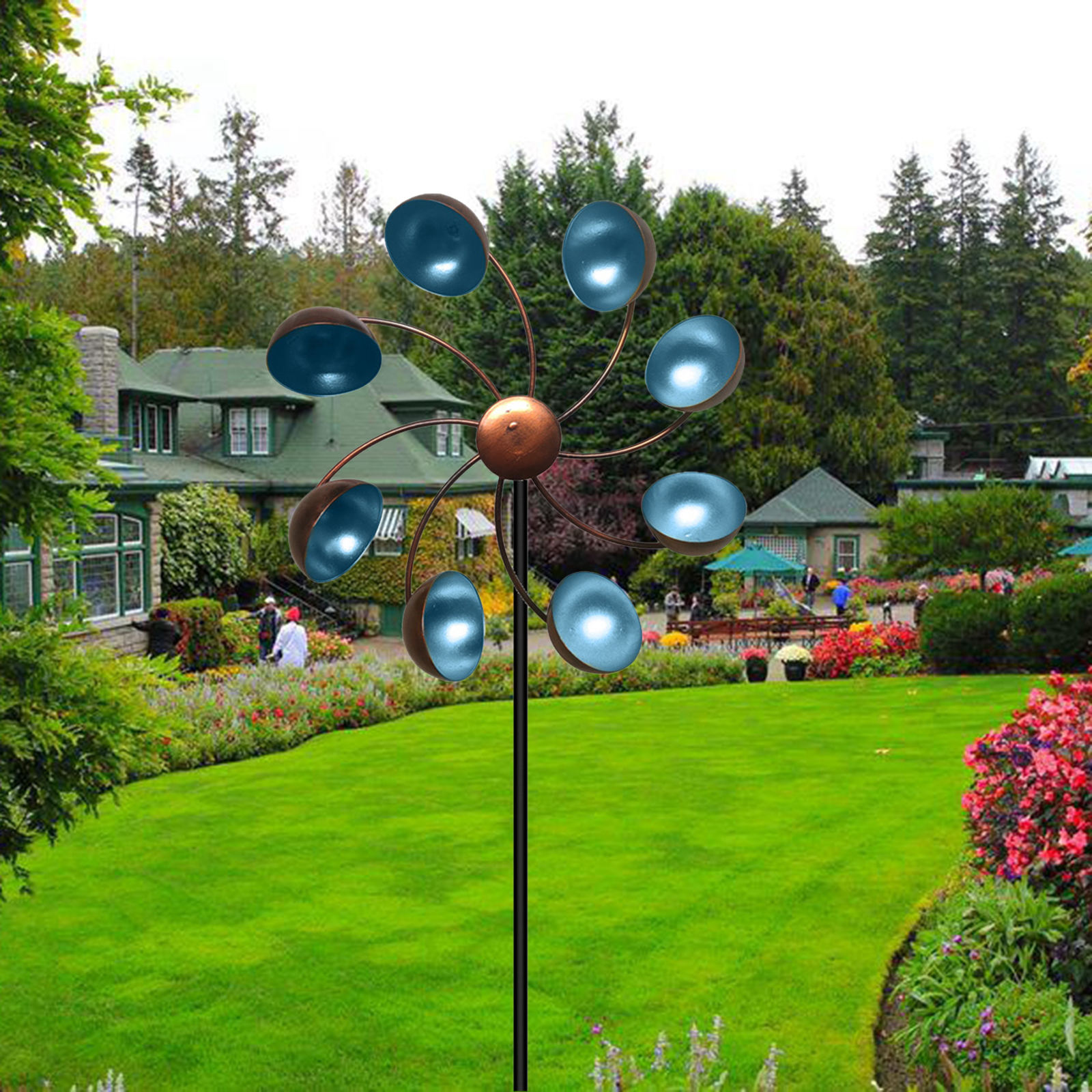 66cm Windmill, Garden Decoration,, Wind, Crafts, Pinwheel, Art Decoration, Stake, Garden,: blue