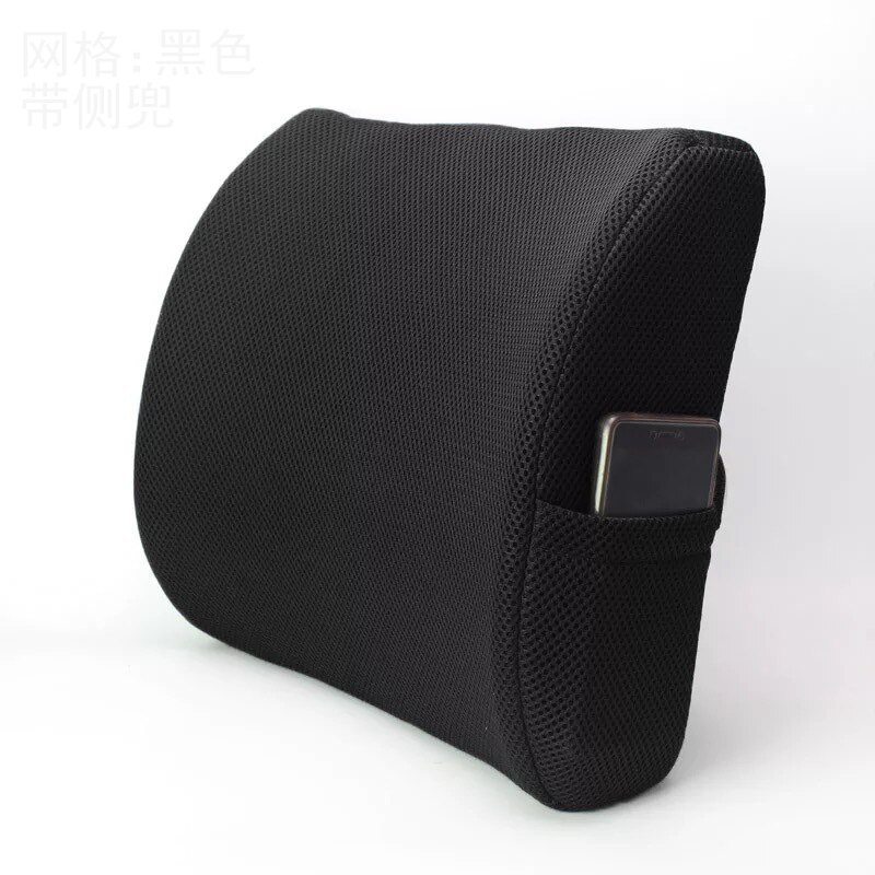 Mesh Lumbar Support for Office Chair Back Support Low Back Pain Pillow Office Chair Orthopedics Pillow Back Rest Pillow: black Mid waist