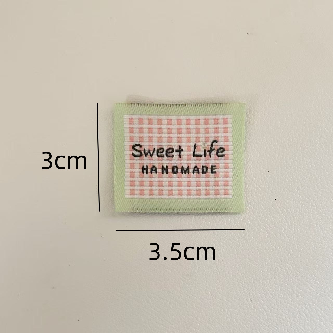 Handgemaakte stoffen labels – geruite en stippen geborduurde patches voor kleding, tassen, sokken, doe-het-zelf naailabels, klaar voor: Antique Copper