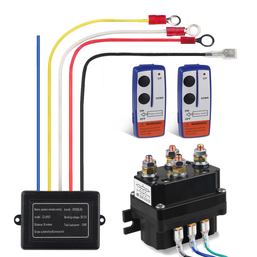 Winch Solenoid 12V 24V With Wireless Remote Control Universal Solenoid Relay Rocker Switch Thumb Remote Contactor Kits