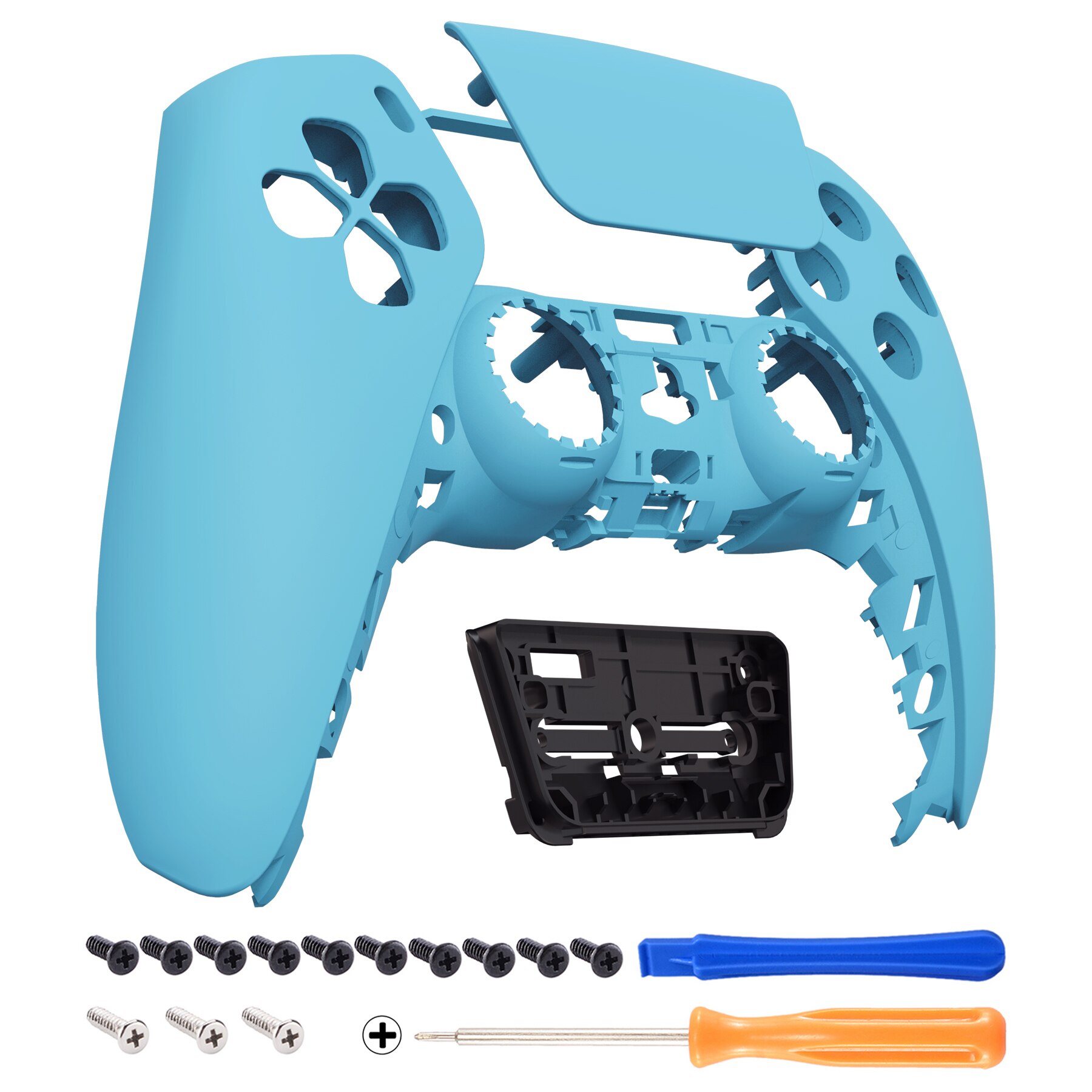 EXtremeRate Weiche Touchpad Front Gehäuse Shell DIY Shell Benutzerdefinierte Touch Pad Abdeckung Frontplatte Kompatibel mit PS5 Controller: Heaven Blue