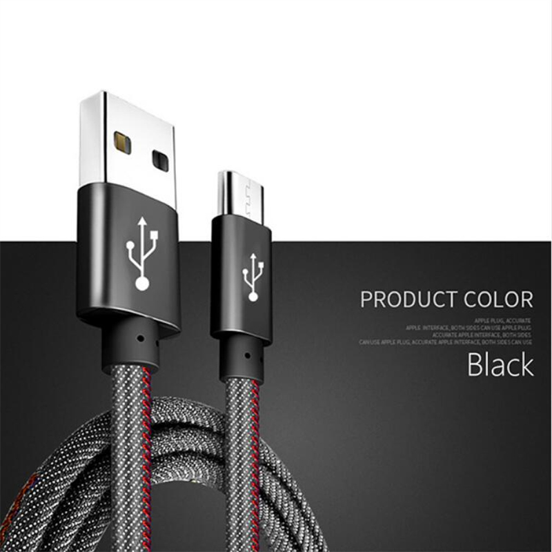 Micro USB Cable Fast Charging Wire For Android Mobile Phone Data Sync Charger Cable For Samsung HTC Xiaomi Microusb Charge Cord: 1M / Black