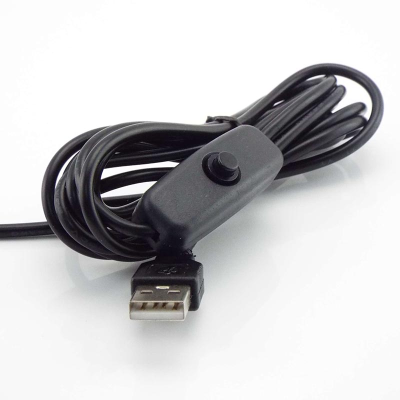 2m usb-kabler med 501 bryterkabler kobber 22 awg 3a- tråds 5v usb 12v strømforlengelsesledning