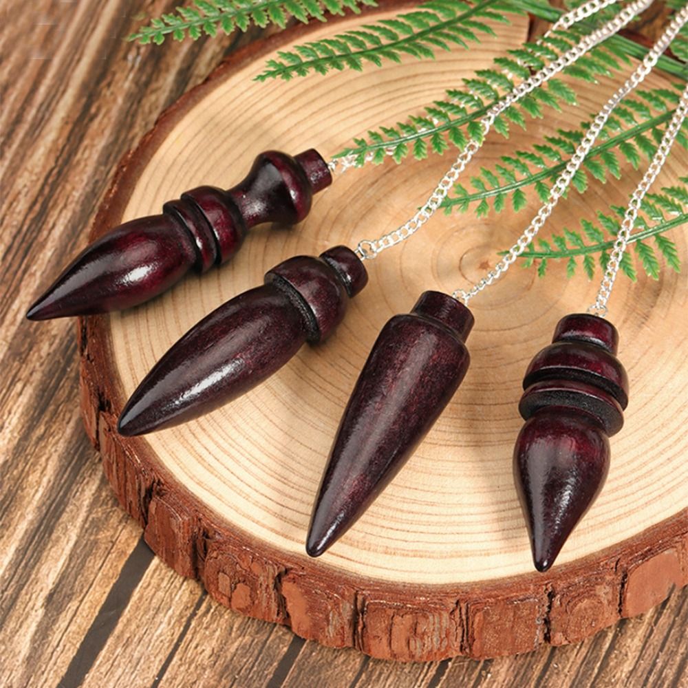 Pêndulo De Madeira Natural para Adivinhação, Radiestesia Pêndulos De Madeira Egípcia, Radiestesia com Corrente, Reiki Espiritual, Novo