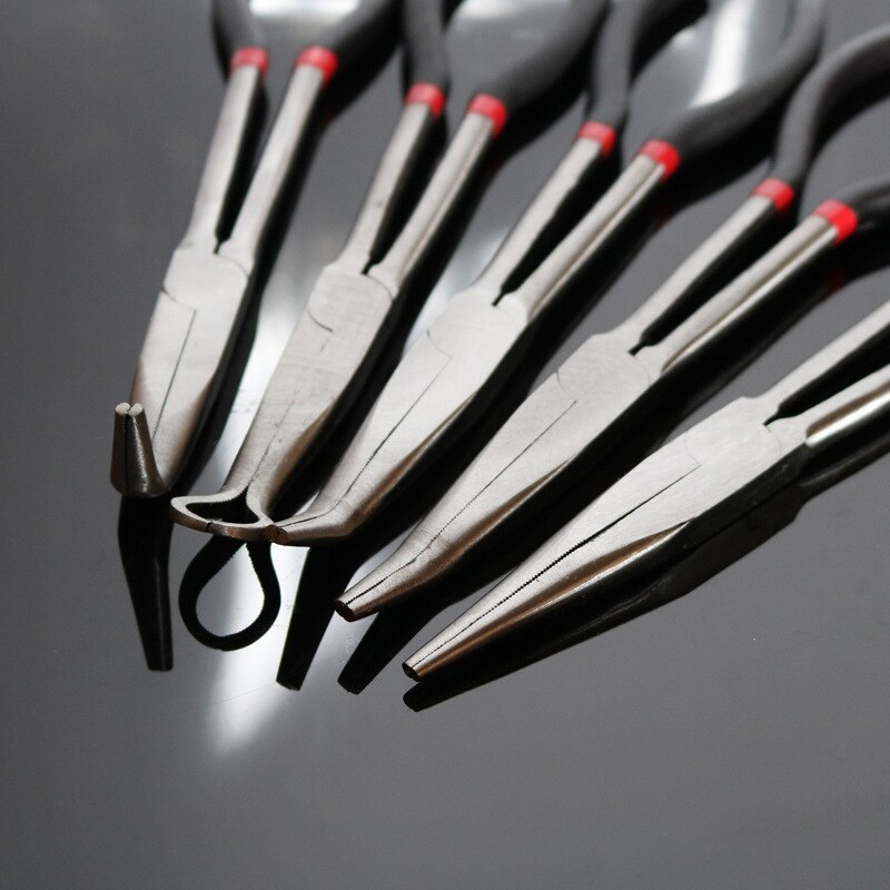 Carbon steel Bent Nose Pliers 280mm Extra Long Nose Pliers Straight 45 Or 0 Degrees Or 90 Degree Round Nose Pliers Hand Tool