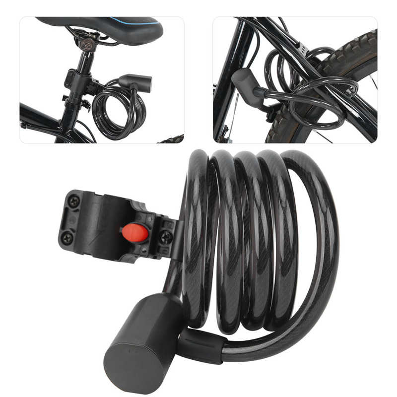 Nieuw Laptop Veiligheid Stalen Touw Vingerafdruk Slot Voor Fiets Motorfiets Outdoor Waterdicht Hydraulische Weerstand Verdikte