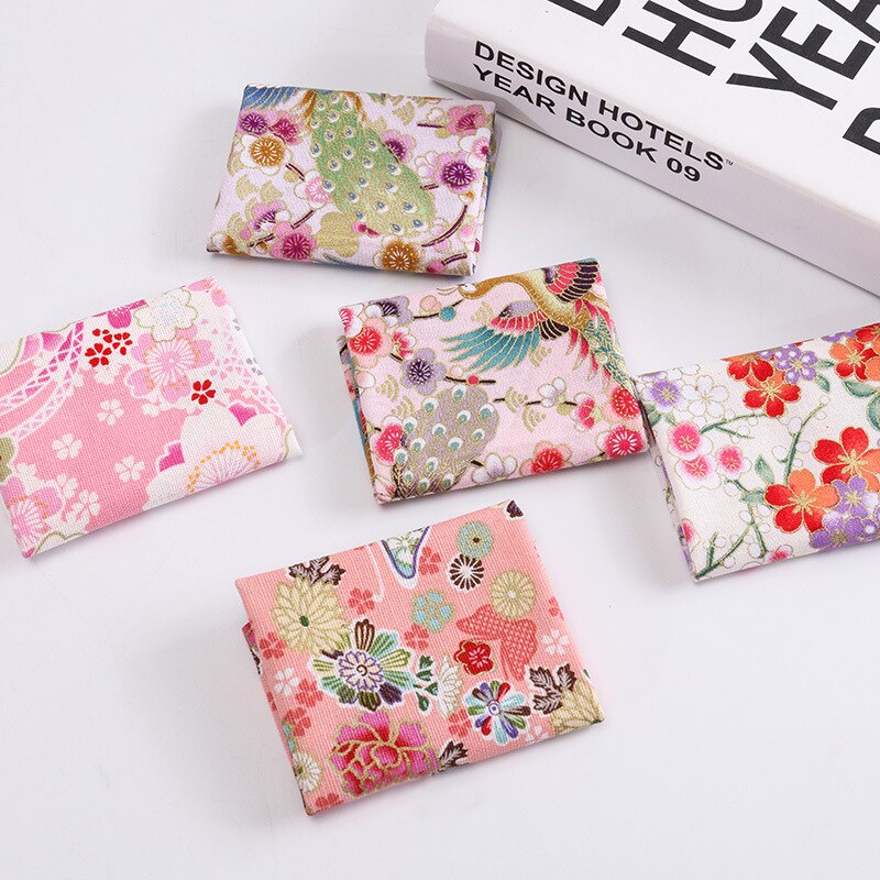 5 stykker / sæt blomstermønster patchwork klud japansk stil til husholdnings syforsyninger multifunktionelt diy håndlavet tilbehør: 4 lyserøde