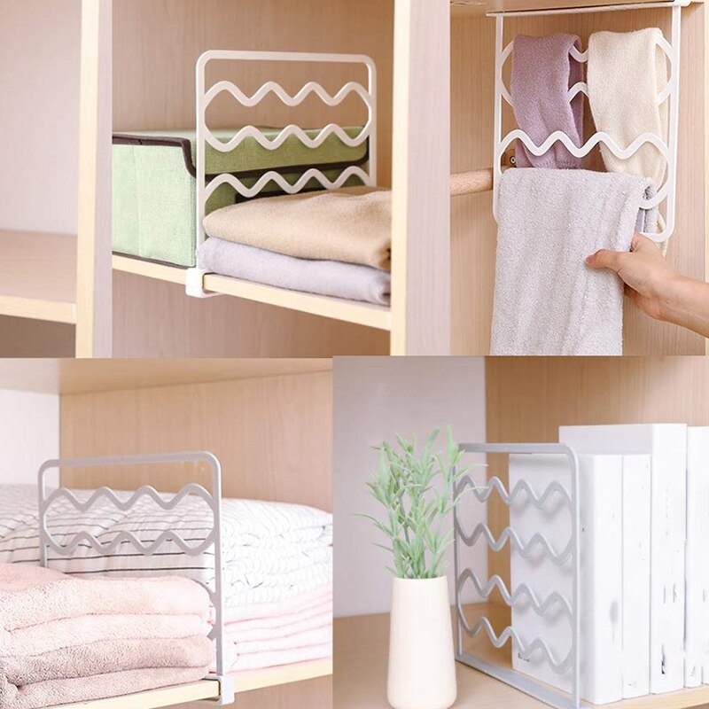 Divisor y separadores de estantes de armario para estantes de madera, armarios de cocina y bibliotecas, divisores de organizador de ropa de armario-8 Pac