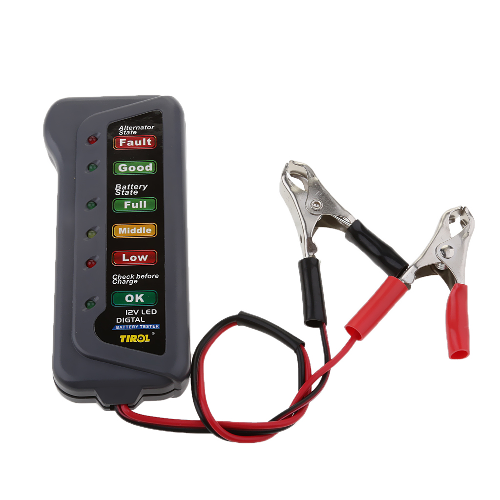12v bil motorcykel digital batteri generator belastningsmätare 6 led display