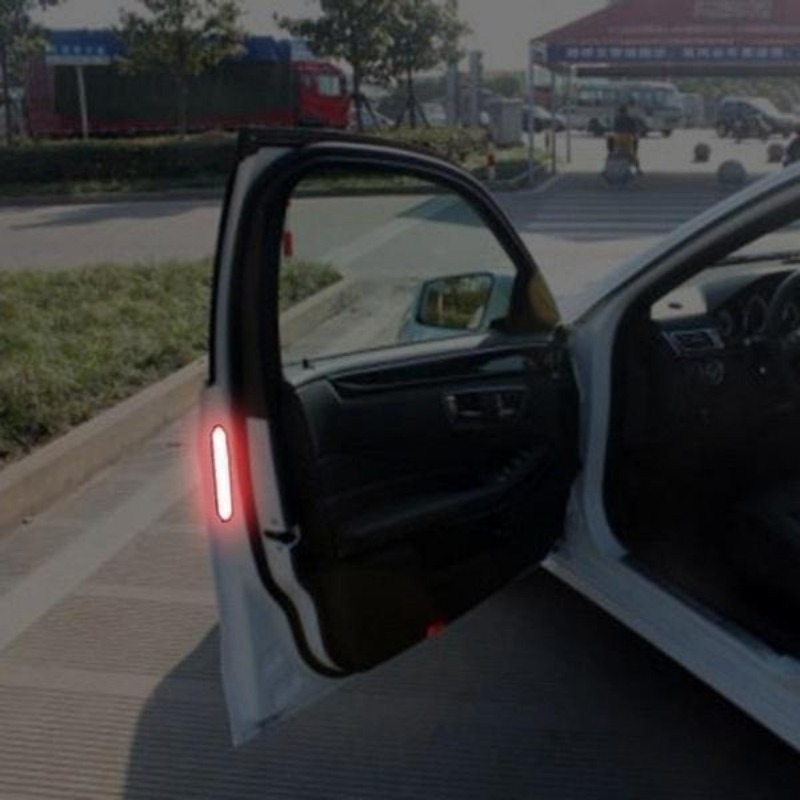 2 Stks/set Auto Deur Reflecterende Sticker Waarschuwingstape Auto Reflecterende Stickers Reflecterende Strips 4 Kleuren Veiligheidsmerk Auto-Styling