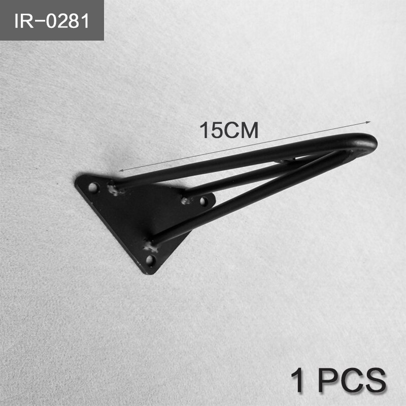 Retro Iron Black Triangle Wall Bracket Fixed Tray Shelf Wood Metal Bracket Wall Shelf for Microwave Hardware Accessories: IR-0281