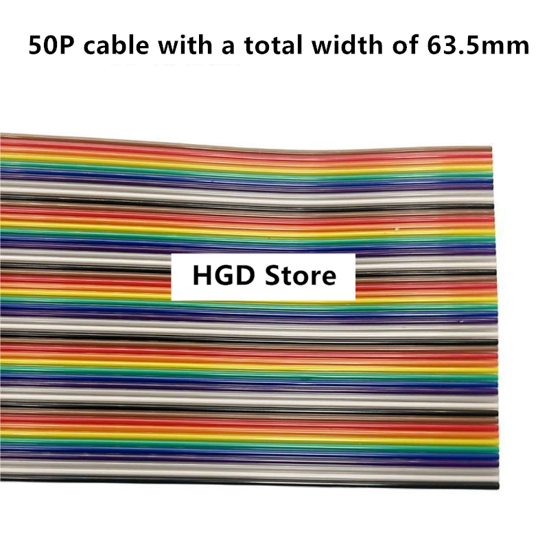 1m färgade bandkabelavstånd 1.27mm regnbågsfärgade dupont-trådar idc-anslutningskabel 6/8/9/10/12/16/20/40/50/60-64p: Lila