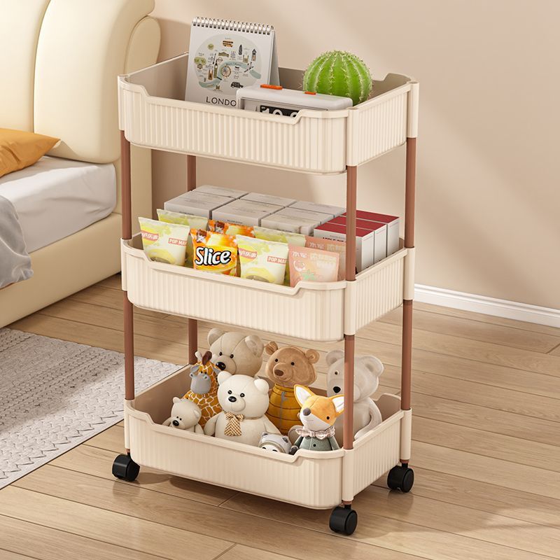 Mobile Storage Rack Trolley Kitchen Bathroom Bedroom Multi Storey Snacks Storage Rack with Wheels Organizer Home Accessories