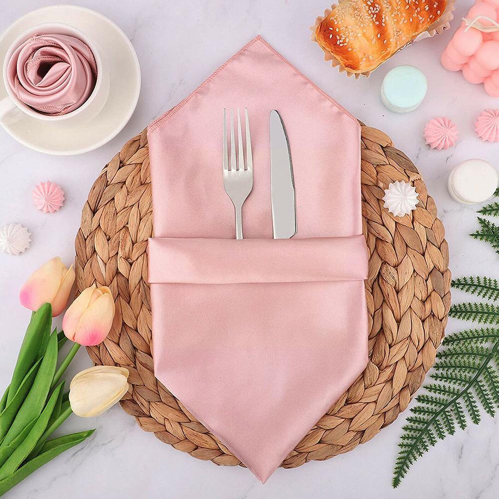 30*30cm Square Napkin Cloth Hotel Restaurant Napkin Cloth Seaming Mouth Napkin Satin Satin Placemat High-density Cloth Hote R7b4