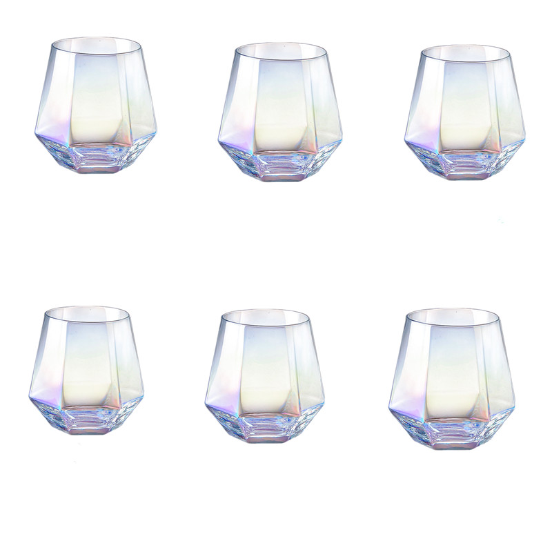 Glass Drain Rack Light Luxury Household Water Cup Rack Living Room Cup Storage Rack Iron Upside Down Shelf Dish Drying Rack: Colorful Cup 6pcs