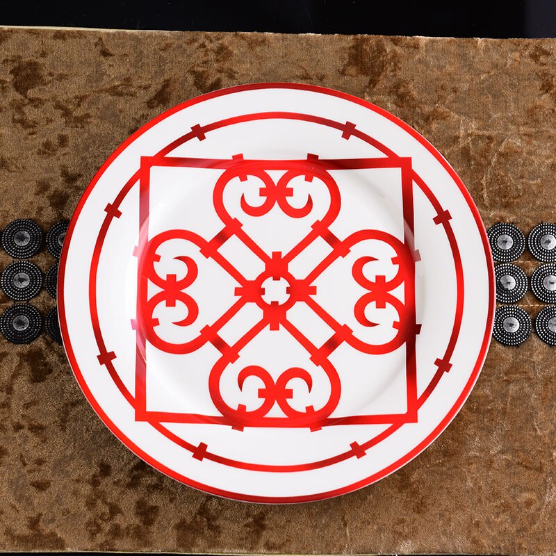 Red Coffee Cup Ceramic Tea Cup Set Dish Animal Tablewar Set Wedding and Housewarming High-Grade Bone China