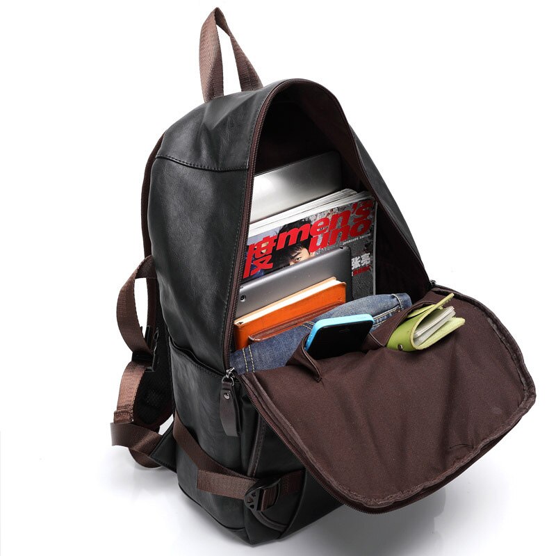 Homme huile cire cuir sac à dos hommes sac à dos décontracté & sacs de voyage Western College Style homme sacs à dos Mochila Zip hommes imperméable à l'eau