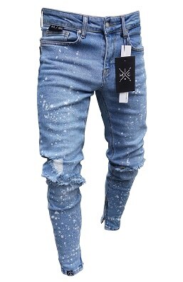 neue Männer Löcher Jeans Kühlen European Männer Hip Hop Zerrissene Dünne Jeans Casual Nostalgischen hosen s: XXXL