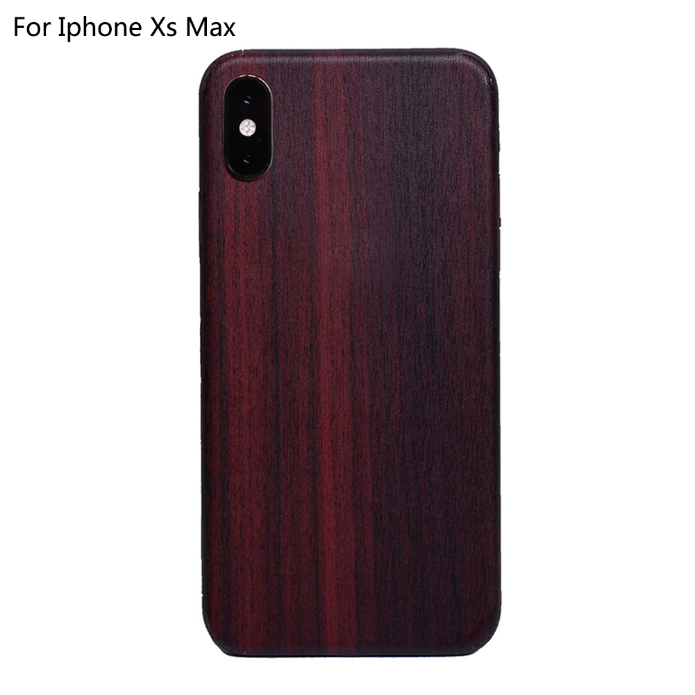 Película Anti arañazos de PVC Vintage cubierta completa removible de grano de madera teléfono pegatina accesorios pieles de protección trasera para IPhone X Xr: Red For Iphone XS Max