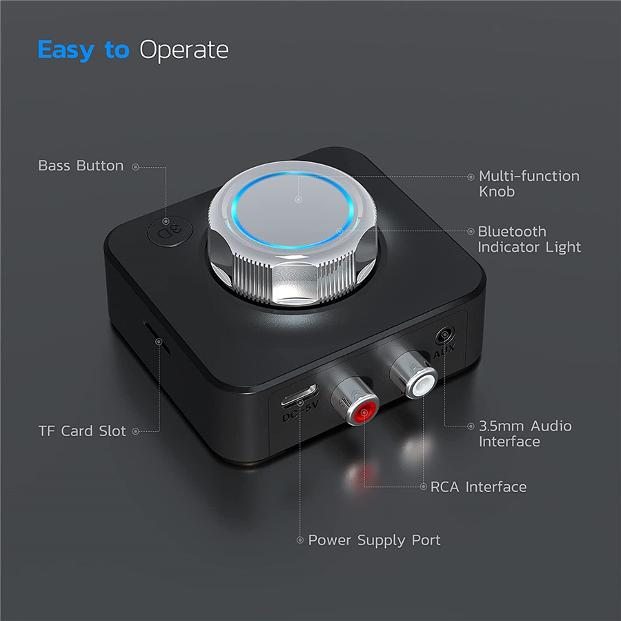 Bluetooth Ontvanger Voor Thuis 3d Stereo Rca Naar Bluetooth Adapter Muziek Adapter Met 3d Surround Lage Latentie, Bluetooth Aux Adapter