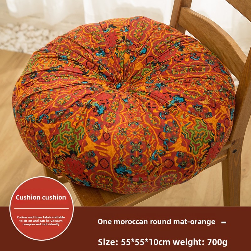 Cuscino da pavimento in tessuto di cotone e lino, cuscino futon tatami, grande cuscino per sedile rotondo, cuscino per sedile quadrato ispessito: PINE