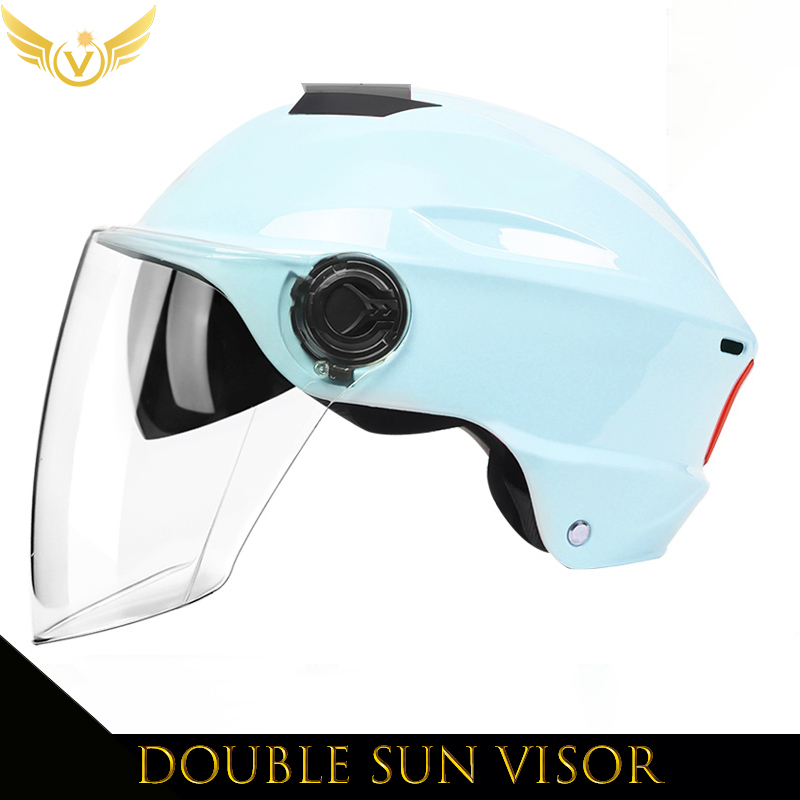 Electric Scooter Helmet Summer V Chopper Motorcycle Helmets Safety Waterfall Soman Urban Articles Woman Men Moto Equipment: Clear