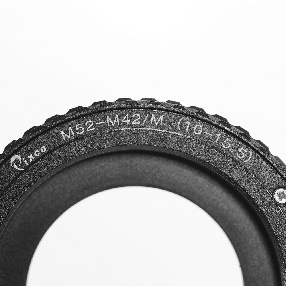 Pixco M52 to M42 Mount Lens Adjustable Focusing Helicoid Macro Tube Adapter 10mm to 15.5mm Suit for Macro Shooting 10-15.5mm M52