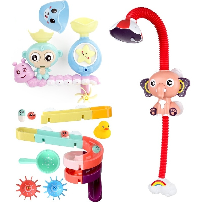 Baby Bath Toy Elephant Spray Toddler Electric Shower Boys Swimming Water Toys Yellow Duck Cute Turtles Dinosaur Egg for Kids: A001-HD2b-H24