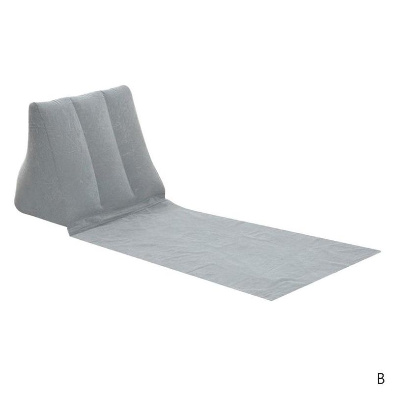 Tapis de Camping gonflable en Pvc, Long tapis de plage pliable, Support souple, Triangle, corps de plage, matelas gonflable, coussin de taille W7C7: gray