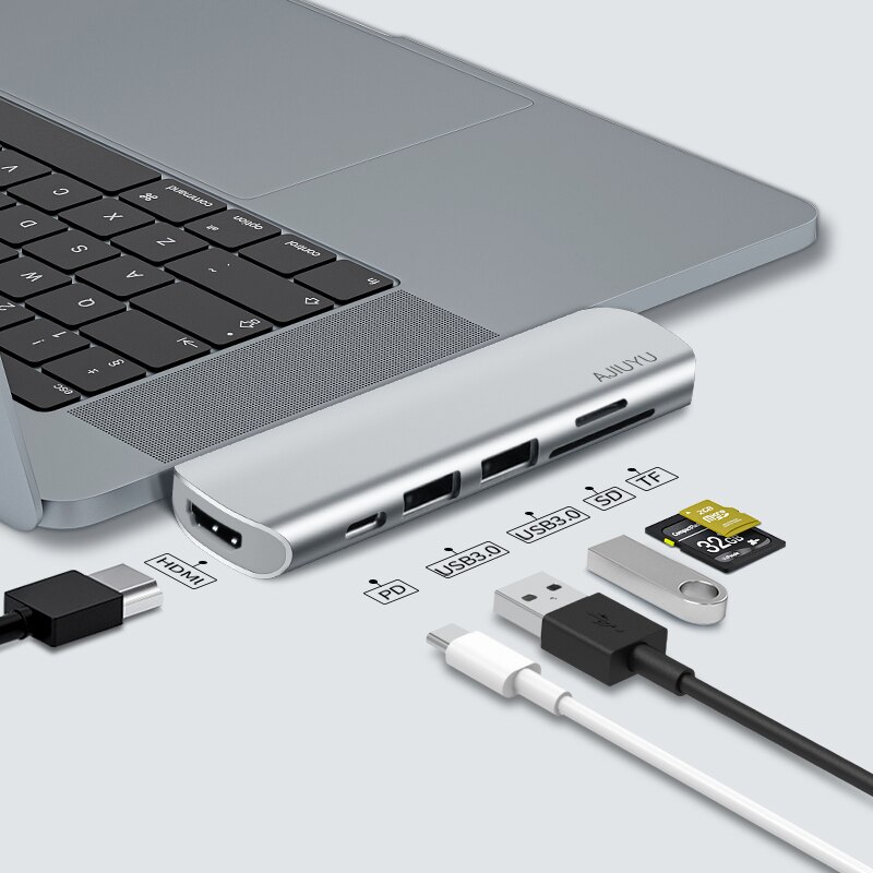 Ajuyu – HUB USB C pour tablette Samsung Galaxy Tab S7 11 &quot;, S7 Plus FE 12.4&quot;, Type C 3.1, Hub vers HDMI, USB USB-C PD, Port, adaptateur Dock