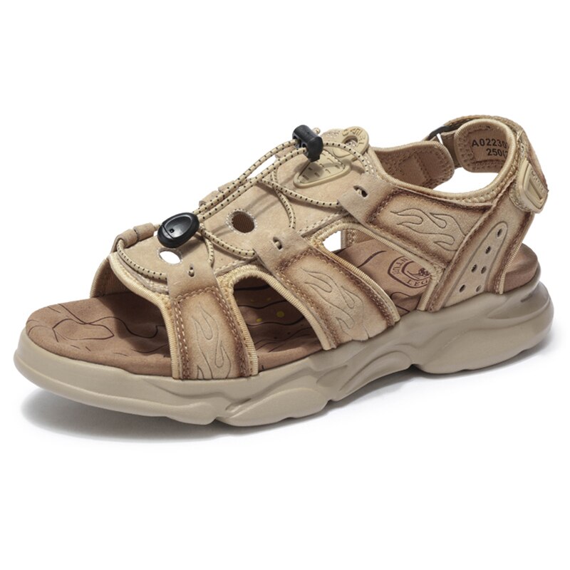 Camelo moda ao ar livre praia gladiador confortável sapatos casuais sandálias masculinas verão novo leve antiderrapante: A022307462SHAS / 7,5