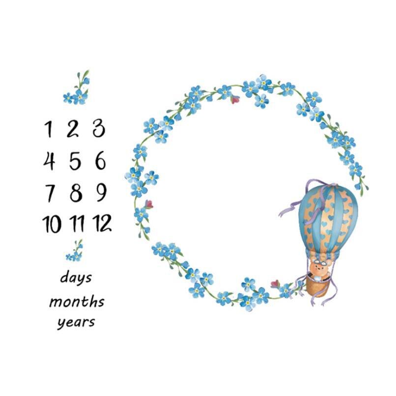 Baby Maandelijkse Groei Milestone Geheugen Mat 100*100Cm Foto Deken Fotografie Achtergrond Tapijt Voor 0-18 M Baby Souvenir: B00-02