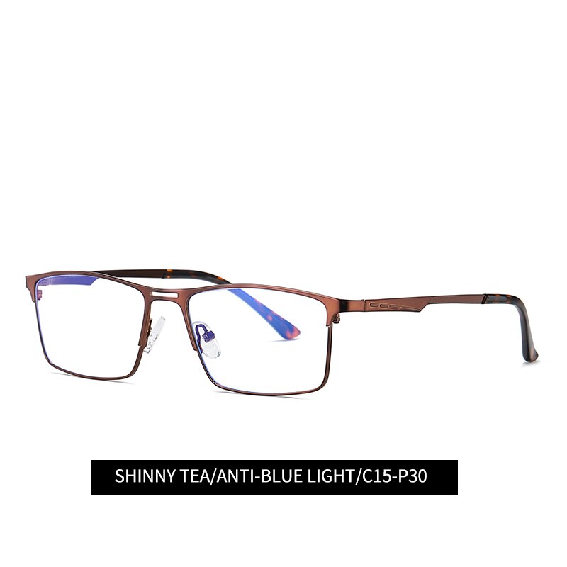 Anti Blauw Licht Straling Bril Mannen Computer Gaming Brillen Blocker Blokkeren Ray Bril Lentes Mobiele Telefoon Metalen Frame: tea